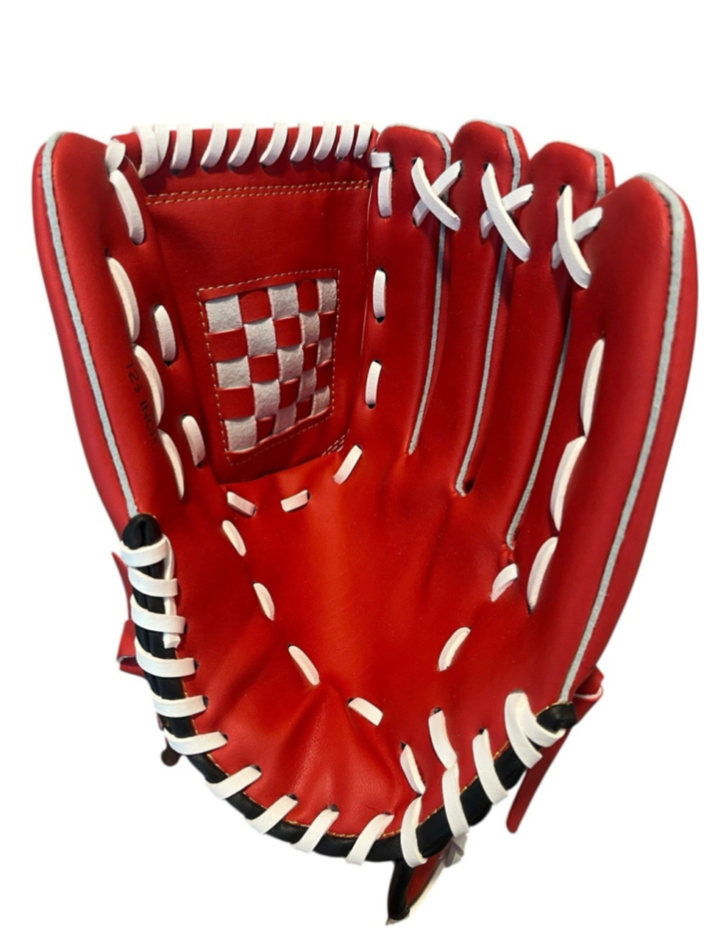 Baseball Glove Size 11.5'' Right Hand Throw Red White Faux Leather T Ball Youth - Picture 2 of 8